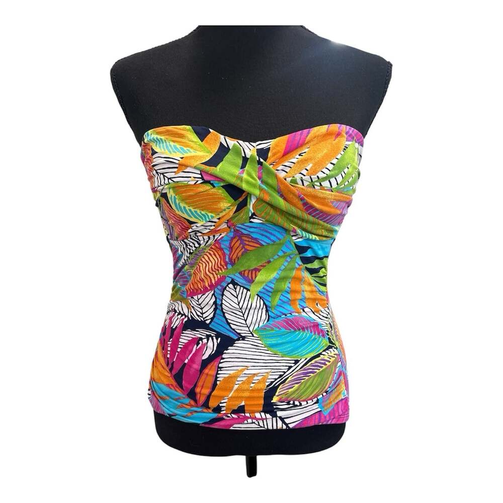 Anne Cole Women's Tropical Twist Bandeaukini Top Size XS